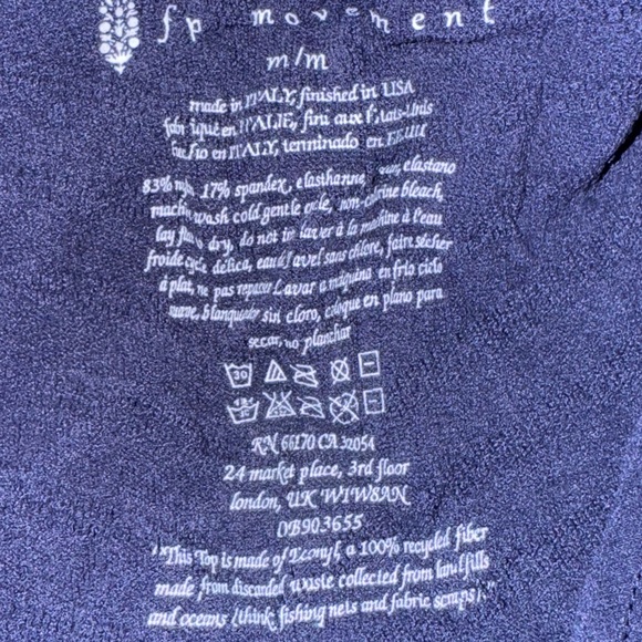 FREE PEOPLE Medium Movement Eclipse Gone Adrift Blue Long Sleeve - Picture 5 of 7